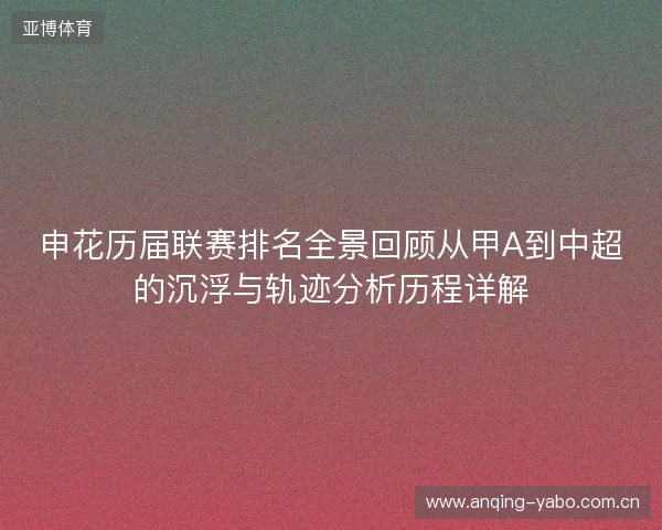 申花历届联赛排名全景回顾从甲A到中超的沉浮与轨迹分析历程详解