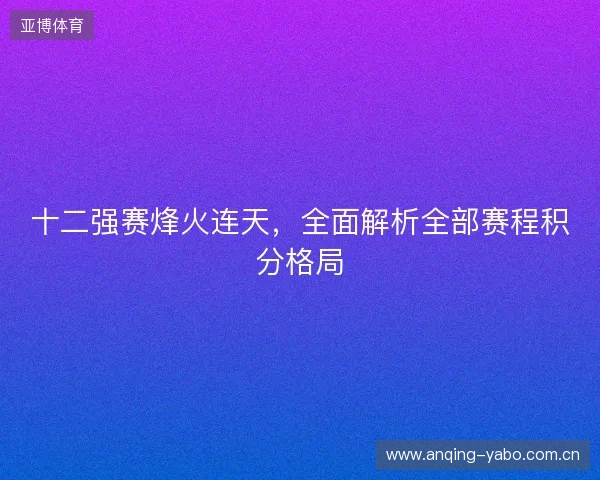 十二强赛烽火连天，全面解析全部赛程积分格局